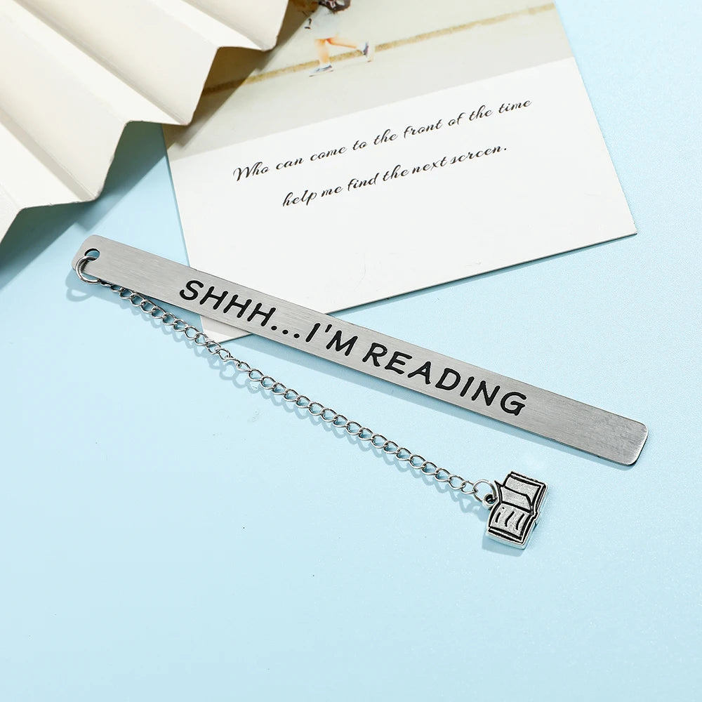Lesezeichen aus Edelstahl mit Anhänger