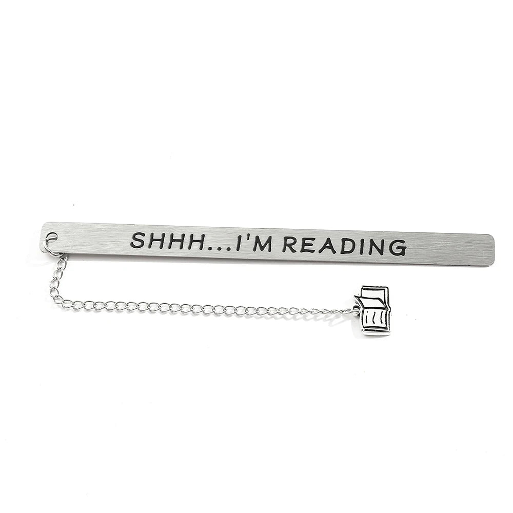 Lesezeichen aus Edelstahl mit Anhänger