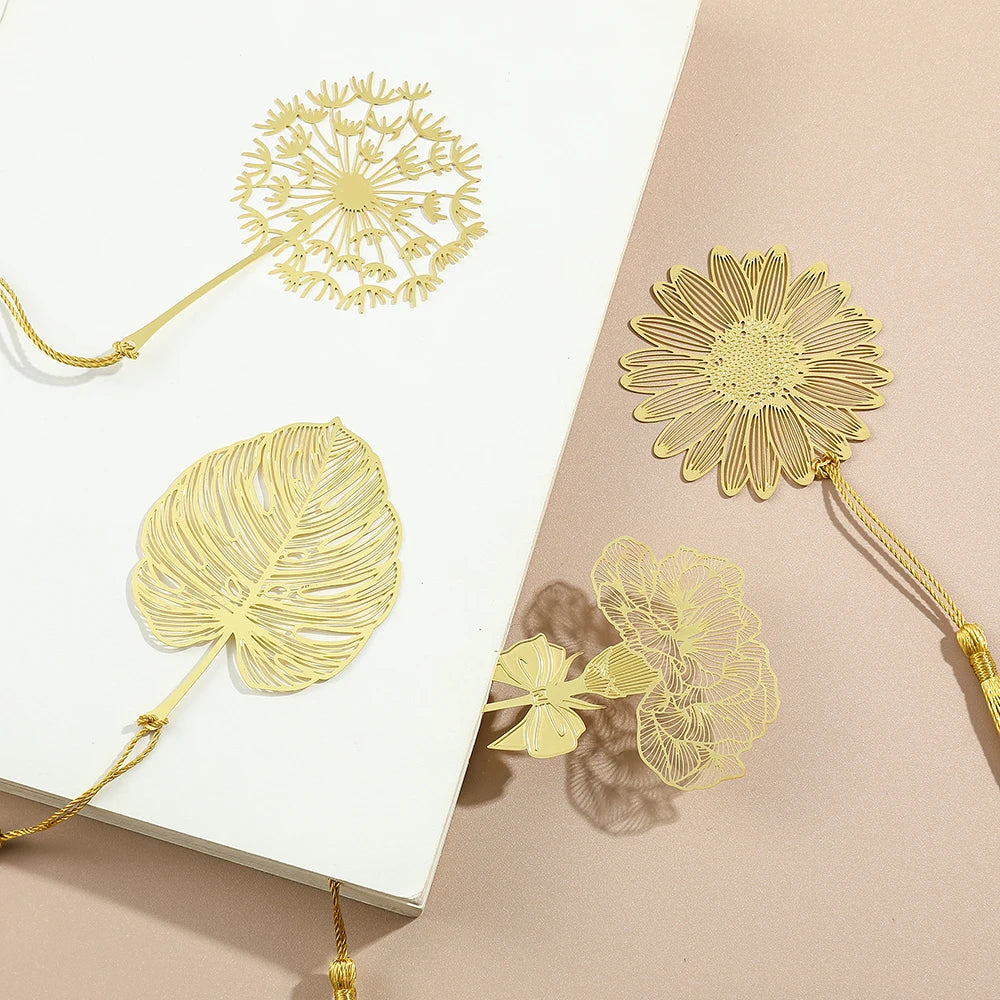 Vintage Flower Leaf Book Marks