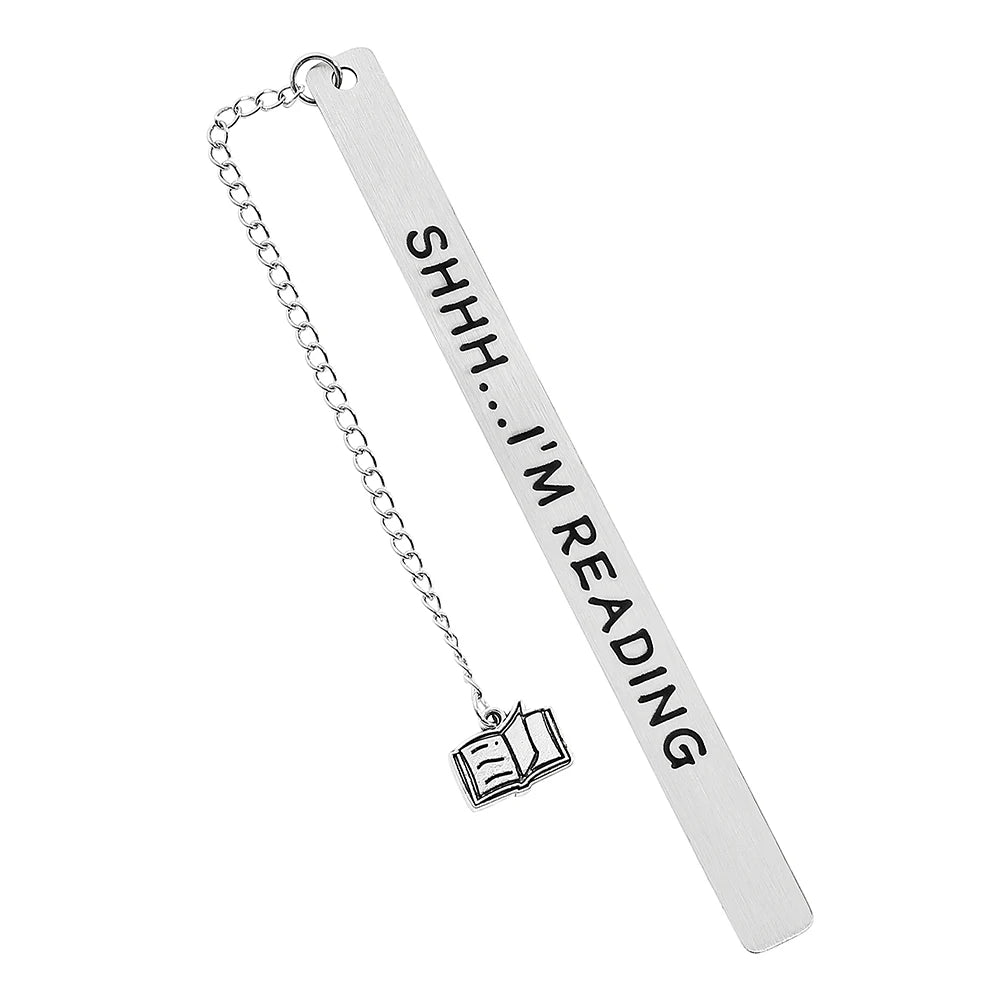 Lesezeichen aus Edelstahl mit Anhänger