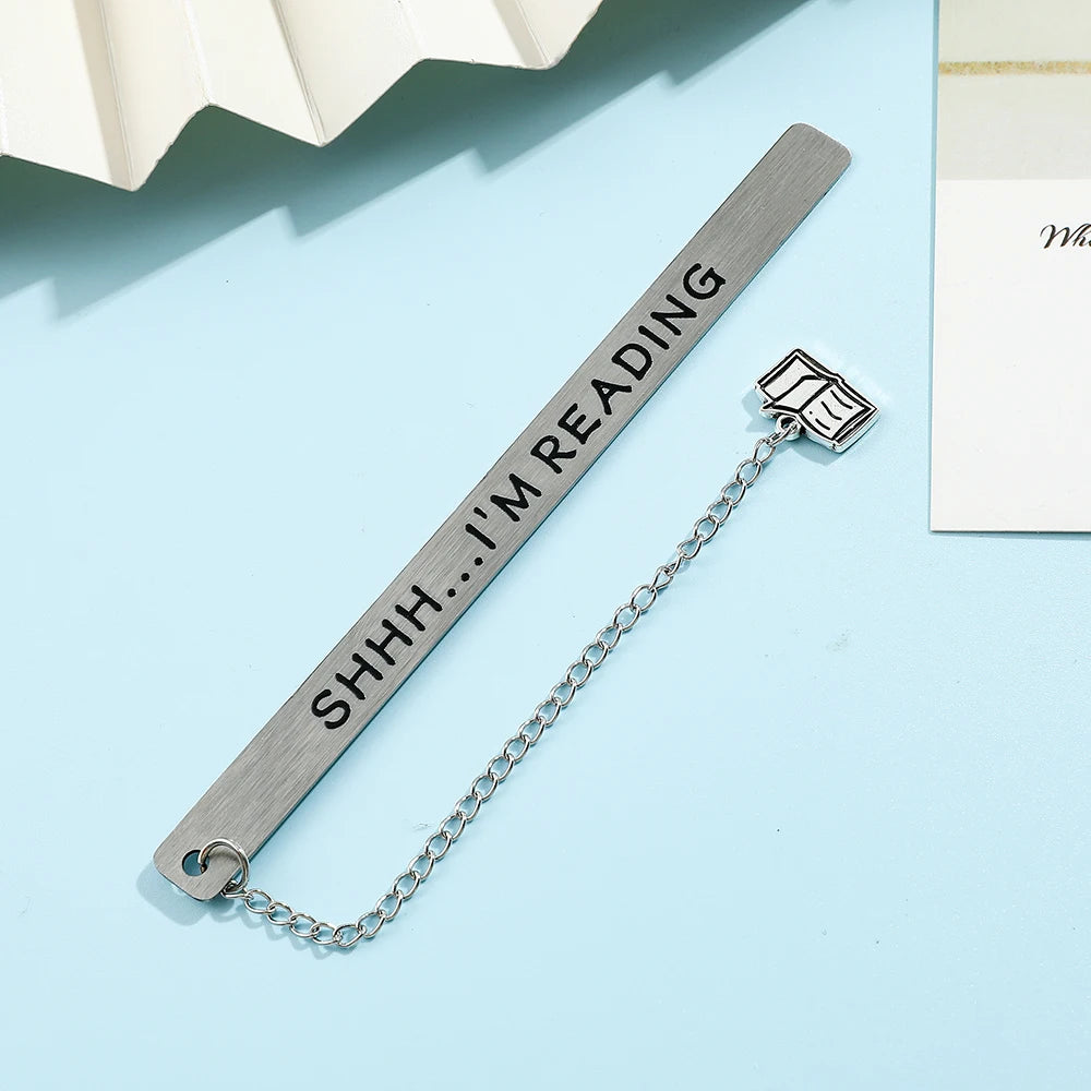 Lesezeichen aus Edelstahl mit Anhänger
