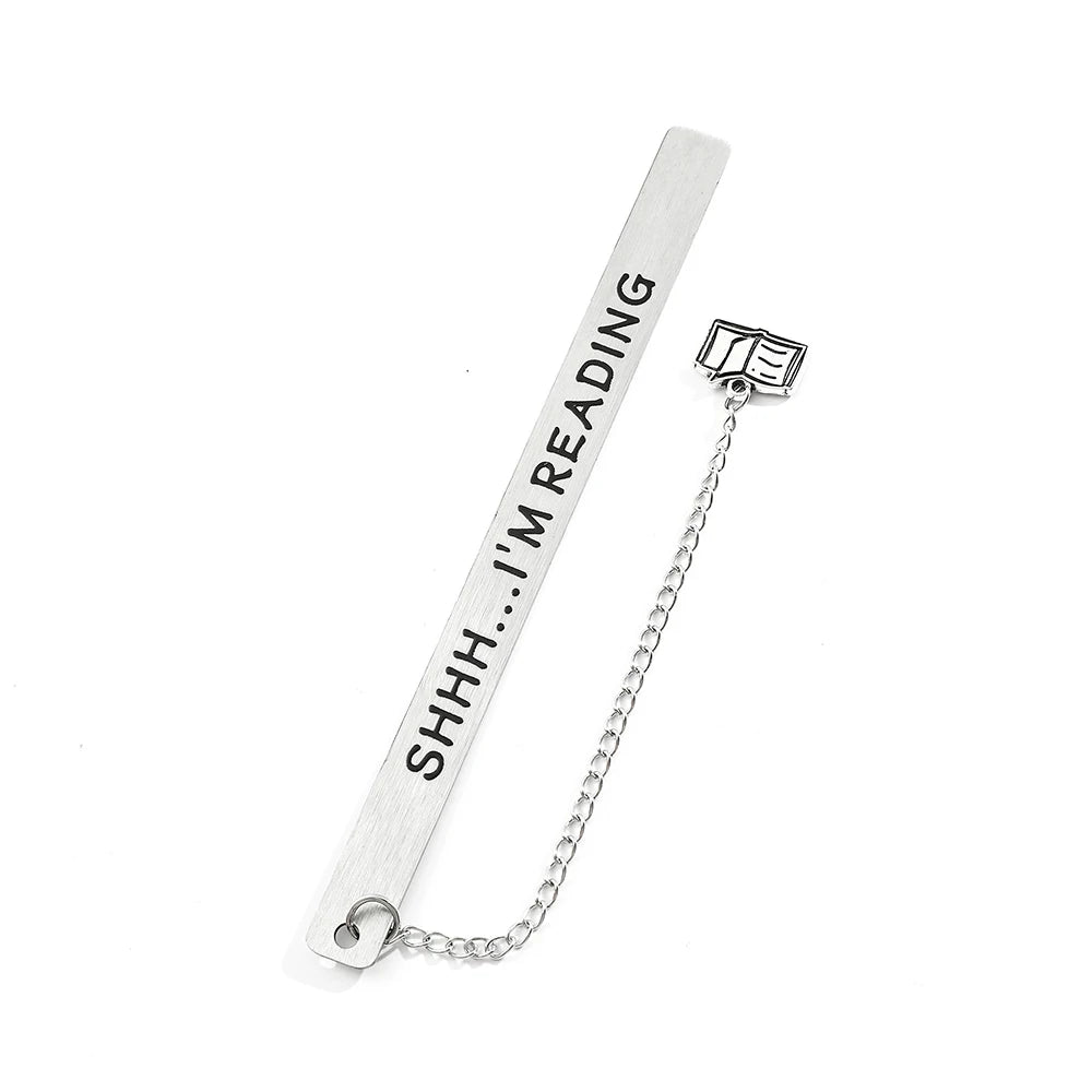 Lesezeichen aus Edelstahl mit Anhänger