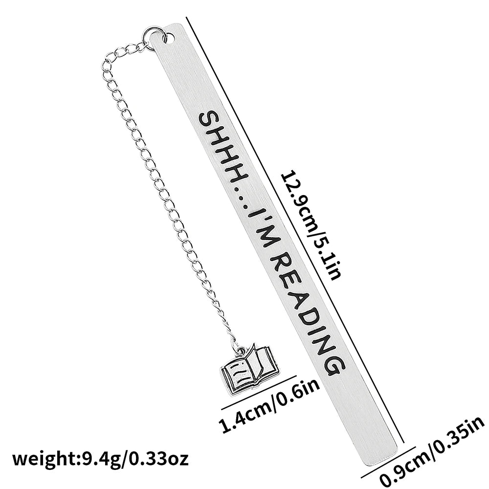Lesezeichen aus Edelstahl mit Anhänger