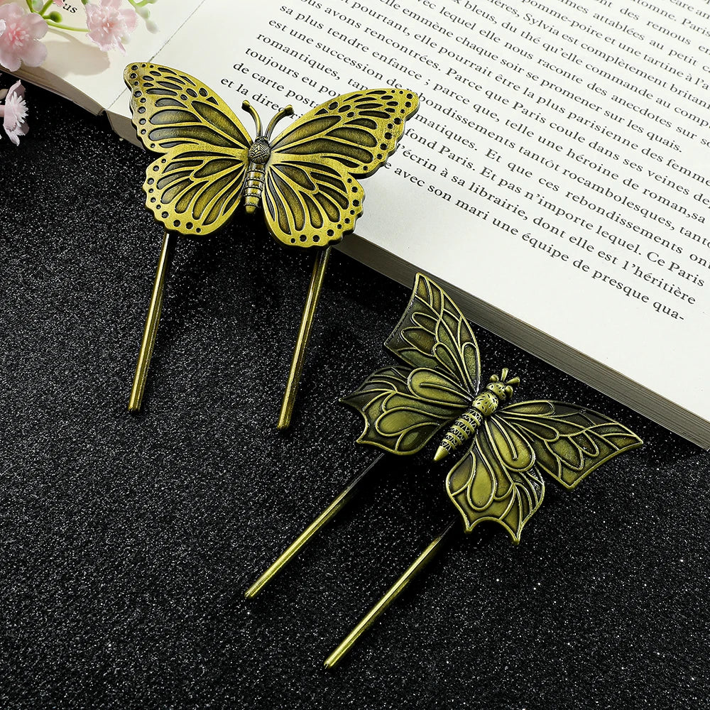 Vintage motýl vážka knižní spona