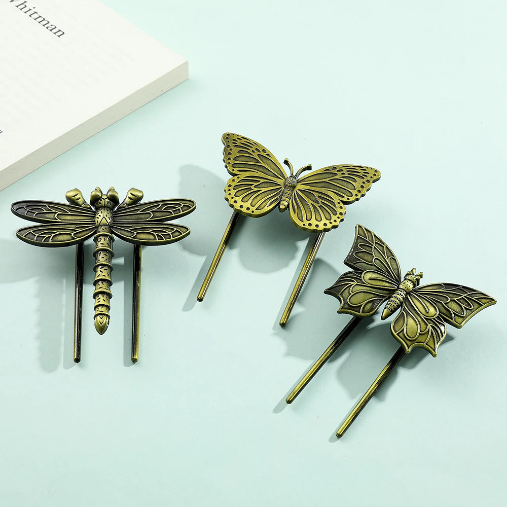 Vintage motýl vážka knižní spona