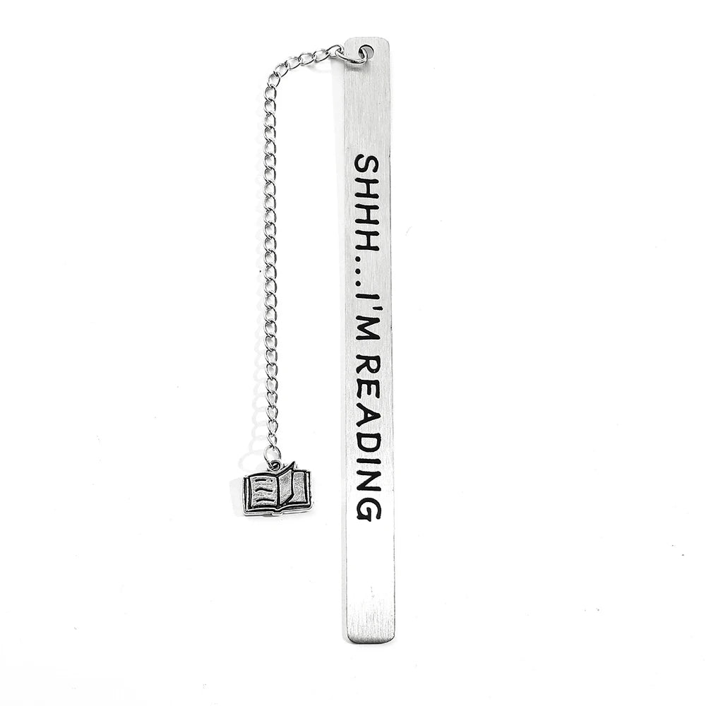 Lesezeichen aus Edelstahl mit Anhänger