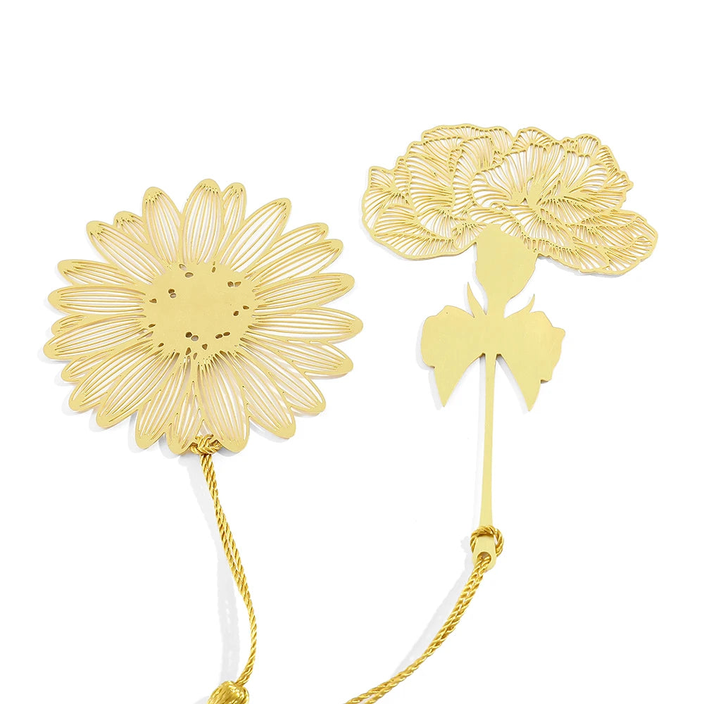 Vintage Lesezeichen mit Blumen- und Blattmotiv