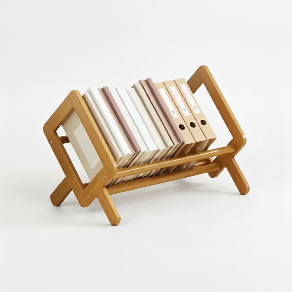 Bamboo A-Frame Bookshelf